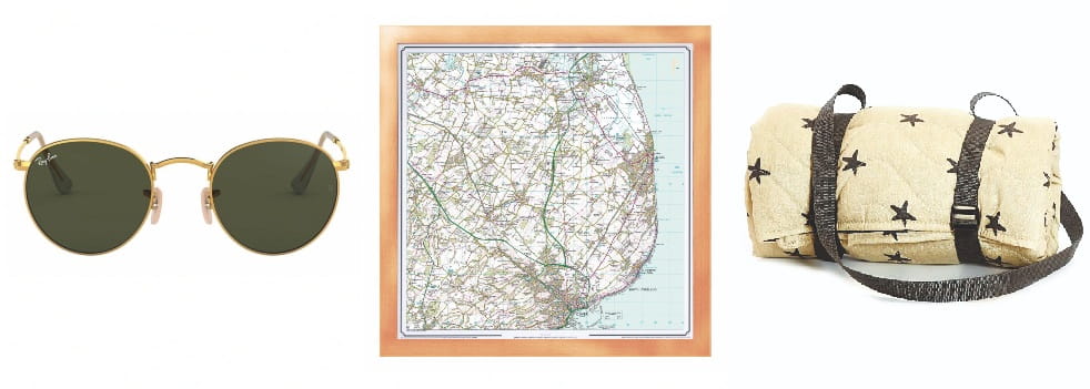 raybans - framed map - quilted picnic rug